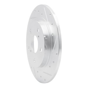 Pontiac Vibe Brake Rotor (1) - Rear Right - R1 Concepts - Drilled & Slotted - Silver - `08-`18